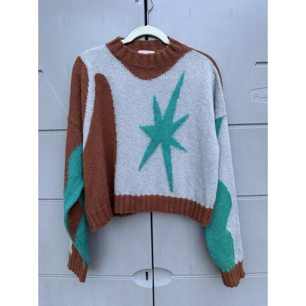 DROMe Wool Oversized Pullover Sweater Sz S Italy Cozy Designer Bohemian Artsy